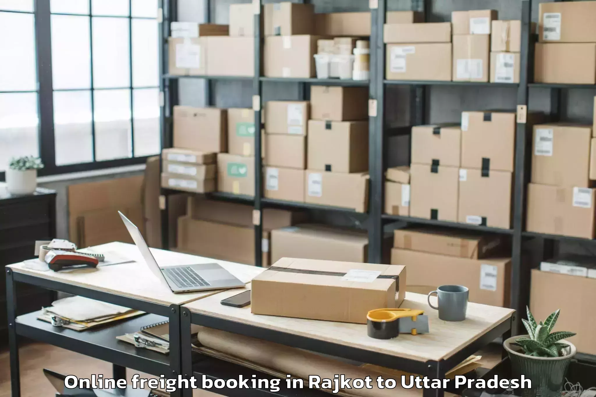 Efficient Rajkot to Bidhuna Online Freight Booking